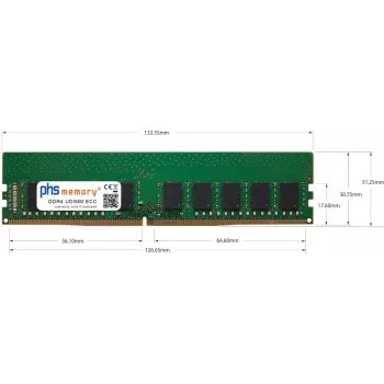 PHS-memory 32GB DDR4 ECC UDIMM 2400MHz PC4-19200E RAM, skirta QNAP TVS-682 SP570503