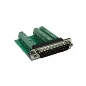EXSYS EX-49025 D-SUB 25 kontaktų kištukas į 27 kontaktų gnybtų bloką adapteris, žalias/sidabrinis
