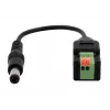EXSYS EX-49140 DC maitinimo kištukas 5,5x2,1 mm į 2 kontaktų gnybtų bloką adapterio kabelis, 15 cm, su mygtuku