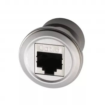 EXSYS EX-49196 metalinis RJ45 adapteris, Cat.6a ekranuotas, skydinis montavimas, sidabrinis