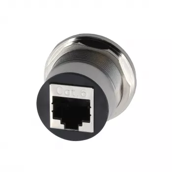 EXSYS EX-49196 metalinis RJ45 adapteris, Cat.6a ekranuotas, skydinis montavimas, sidabrinis