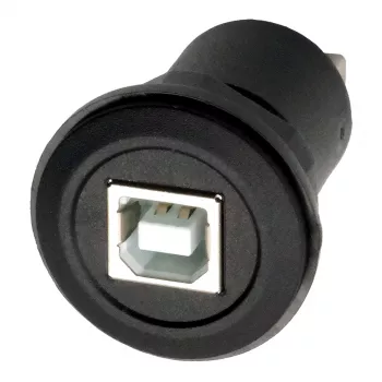 EXSYS EX-49213 skydelio tvirtinimo adapteris USB-B (moteriškas) į USB-A (moteriškas), USB 2.0, metalinis korpusas
