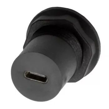 EXSYS EX-49214 USB-C (moteriškas) į USB-C (moteriškas) skydo montavimo adapteris, USB 3.2 Gen 1, 5 Gbps, įsukamas, nikeliuotas