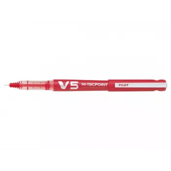 PILOT V5 Hi-Tecpoint Begreen rašiklis su ritinėliu, raudonas rašalas, 0,3 mm linija, užpildomas, raudonas korpusas 442797