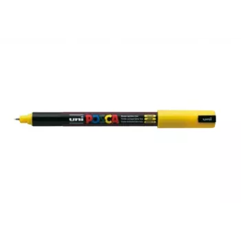 POSCA PC-1MR dažų markeris geltonas 0,7 mm itin plonu apvaliu antgaliu, vandeniniais pigmentiniais dažais, atsparus vandeniui, bekvapis, 1 vnt. PC1MR J