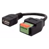 EXSYS EX-49128 USB-A (moteriškas) į 5 kontaktų terminalų bloko adapterio kabelis su mygtuku, USB 2.0, 15 cm
