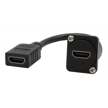 EXSYS D-Type HDMI Female to Female Cable Adapter 20 cm 4K 60Hz Panel Mount EX-49163