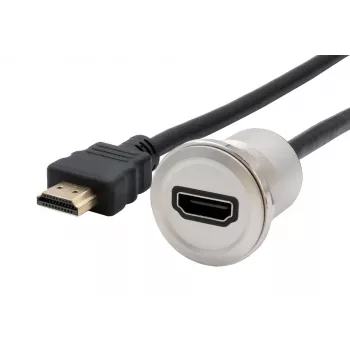 EXSYS EX-49180 Metalinis panelinis HDMI adapteris, moteriškas į vyrišką, 30 cm