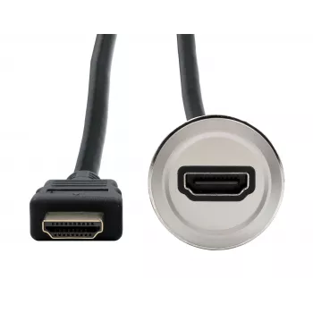 EXSYS EX-49180 Metalinis panelinis HDMI adapteris, moteriškas į vyrišką, 30 cm