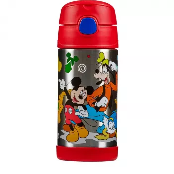 THERMOS FUNTAINER termosas su šiaudeliu, Disney Mickey, 0,35 L, nerūdijantis plienas, PP dangtelis 4113.411.035