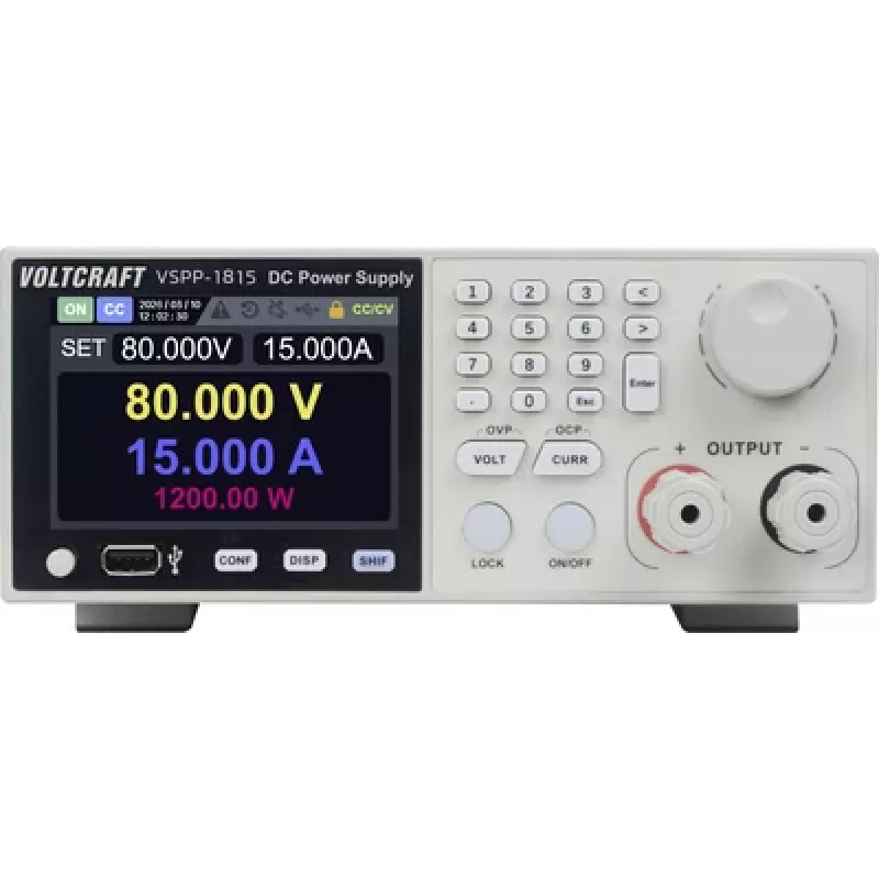 VOLTCRAFT VSPP-1815 19 colių stelažo laboratorinis maitinimo šaltinis, 0-150 V/DC, 0-30 A, 1800 W, programuojamas, USB/RS-485/LAN VC-18673200