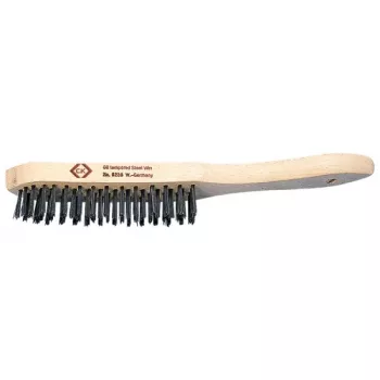C.K Tools T6238 4 vielinis šepetys su medine rankena, 4 eilės, grūdintas ir atleistas plienas