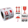 RILLPRINT 76900 įspėjamieji lipdukai FRAGILE / KEEP DRY, nuolatiniai klijai, balti/raudoni/juodi, 74x105mm, 500 lipdukų rulone