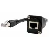 EXSYS D-Type RJ45 moteriškas į vyrišką adapterio kabelis, CAT.5e, 20 cm, juodas EX-49159