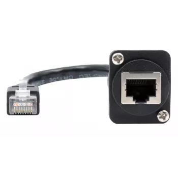 EXSYS D-Type RJ45 moteriškas į vyrišką adapterio kabelis, CAT.5e, 20 cm, juodas EX-49159