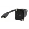 EXSYS EX-49166 D-Type USB-C adapterio kabelis, USB 3.2 Gen 2, 20 cm, juodas