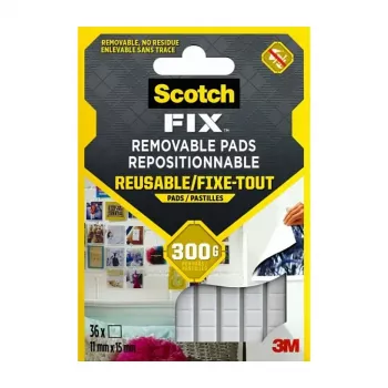 3M Scotch-Fix tvirtinimo kvadratėliai 11 mm x 15 mm, balti, 64 vnt. 7100263372