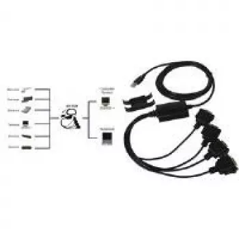 EXSYS EX-1324 USB 2.0 į 4 prievadų RS-232 serijinis adapteris, metalinis korpusas, FTDI lustas, 921,6 Kbps, DB9 male