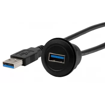 EXSYS EX-49220 USB 3.2 Gen 1 panelinis adapterio kabelis, Type-A female į male, 30 cm, juodas