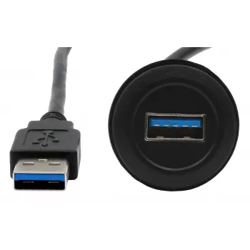 EXSYS EX-49220 USB 3.2 Gen 1 panelinis adapterio kabelis, Type-A female į male, 30 cm, juodas