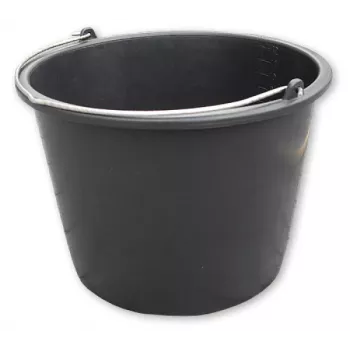 Bradas KTW20 statybinis kibiras 20 L PVC juodas apvalus su metaline rankena ir tūrio skale
