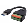 EXSYS EX-49127 USB-A male to 10-Pin Terminal Block adapterio kabelis su mygtuku, USB 3.2 Gen 1, 15 cm