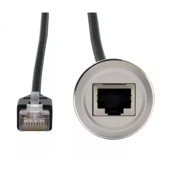 EXSYS EX-49184 skydinio montavimo adapterio kabelis, RJ45 moteriškas į vyrišką, 30 cm, ekranuotas, metalinis