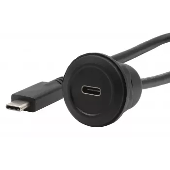 EXSYS EX-49222 USB-C panelinis adapterio kabelis, USB 3.2 Gen 2, 10Gbps, 100W PD, 30cm