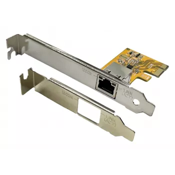 EXSYS EX-6071C PCI Express Gigabit tinklo plokštė, 1x RJ45, Realtek, pridedamas žemo profilio laikiklis