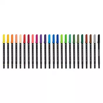 Faber-Castell Eberhard Faber Artist Color dvigubo antgalio flomasterių rinkinys, 24 vnt., plonas ir teptuko antgaliai, įvairios spalvos 558224