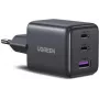UGREEN 30W 3 portų GaN II greitasis sieninis įkroviklis USB-A ir 2 x USB-C juodas (55536)