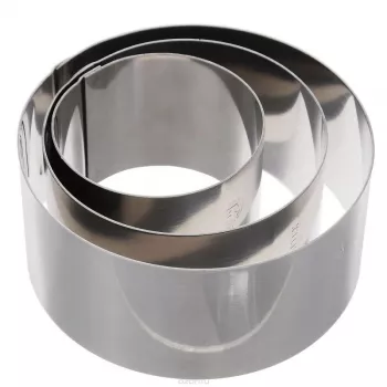 Metaltex apvalūs nerūdijančio plieno maisto formavimo žiedai, 3 vnt., sidabrinės spalvos, 45 mm aukščio 204536010