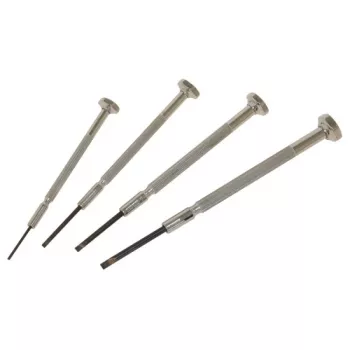 C.K Tools T4852P Precizinis atsuktuvų rinkinys, 4 dalių, plokšti 2,0/2,5/3,0/3,5 mm, chromo vanadžio plienas, dviejų komponentų rankena
