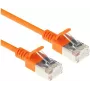 ACT DC7130 0,15 m LSZH U/FTP CAT6A duomenų centro plonas pataisymo kabelis su apsauginiais RJ45, oranžinis