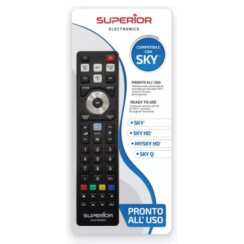 SUPERIOR ELECTRONICS atsarginis nuotolinio valdymo pultas SUPTRB027, skirtas Sky - juodas