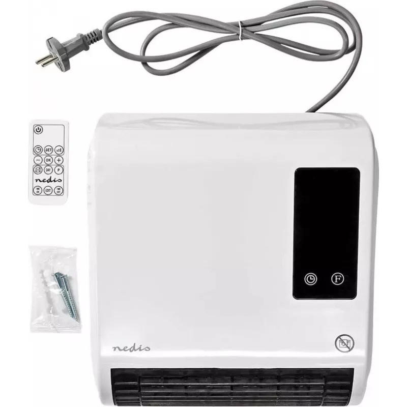 Nedis HTBA20WT keraminis ventiliatorinis šildytuvas 1500 W, baltas/pilkas, iki 20 m²