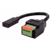 EXSYS EX-49122 USB-C moteriškas į 5 kontaktų terminalų bloko adapteris su mygtuku, USB 2.0, 15 cm