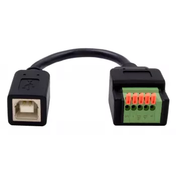 EXSYS EX-49130 USB 2.0 adapteris USB-B moteriškas į 5 kontaktų gnybtų bloką su mygtuku, 15 cm
