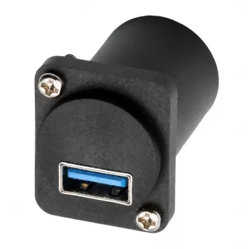 EXSYS EX-49155 USB 3.2 Gen 1 D-Type skydelio montavimo adapteris, USB-A (moteriškas) į USB-B (moterišką)