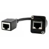 EXSYS D-Type skydinio montavimo RJ45 moteriškas-moteriškas sujungėjas, CAT.5e, 20 cm, ekranuotas, juodas EX-49160