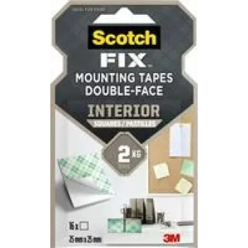3M Scotch-Fix lipukai montavimui patalpose 25 mm x 25 mm balti (12 vnt.) 7100263584