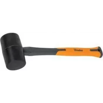 Bradas guminis plaktukas 450 g, antracito/oranžinės spalvos, 340 mm stiklo pluošto kotas su neslystančia TPR danga, DIY-HF6045