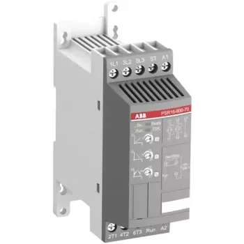 ABB PSR16-600-70 švelnaus paleidimo įrenginys, 16 A, 208-600 V AC, 100-240 V AC valdymas, 3 fazių, 7,5 kW prie 400 V 1SFA896107R7000