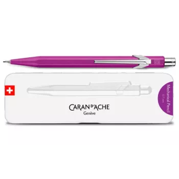 CARAN D'ACHE 844 Colormat-X mechaninis pieštukas 0,7 mm, violetinio satino aliuminio šešiakampis korpusas 844.605