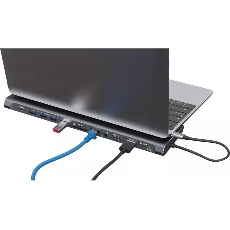 XTREMEMAC XWH-CDH-13 12 prievadų USB-C doko stotis, Space Gray