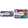 GIOTTO nepermatomų akvarelinių dažų rinkinys, 12 spalvų, 30 mm kivetės, didelis dengiamumas, plastikinis dėklas, su teptuku (F351200)