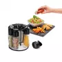 Metaltex Spice 8 besisukantis prieskonių stovas, apvalus, juodas, su 8 tuščiais stikliniais indeliais 252876080