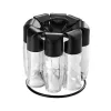 Metaltex Spice 8 besisukantis prieskonių stovas, apvalus, juodas, su 8 tuščiais stikliniais indeliais 252876080