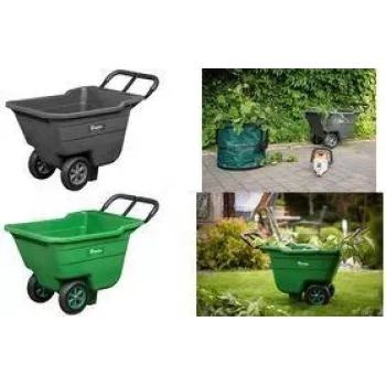 Bradas HANDY-GO sodo karutis 90 L žalias, 150 kg keliamoji galia, plastikinis kaušas, plieninis rėmas, pneumatinis ratas TQ-WB090GR