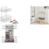 Metaltex Reflex LUXY dvigubas rankšluosčių laikiklis su lentynėlėmis, VacuumFix vakuuminis tvirtinimas, sidabrinis 403342000